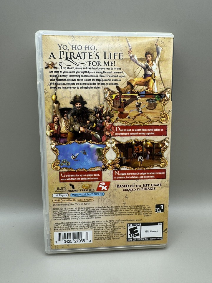 Sid Meier's Pirates (Sony PSP, 2007) Complete - CIB - Tested - Clean! 710425279683 | eBay