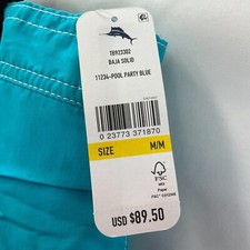 Tommy Bahama Board Shorts Mens Size M Blue Baja Solid Pockets Drawstring