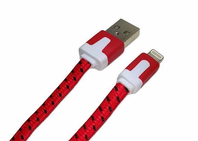 SHORT 8" Braided flat Charger Cable FOR iPhone 14 13 12 11 X 8 7 6 plus 5s XR SE - Image 2 of 3
