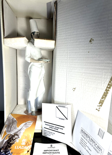 Lladró EL MAESTRO CHEF de Salvador Furió. Estatuilla de porcelana #6625 con caja abierta - Imagen 11 de 19
