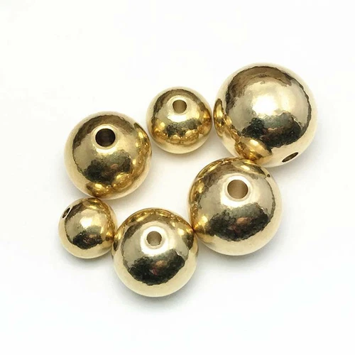 4mm~18mm Solid Brass Round Loose Metal Spacer Craft Beads Craft Findings DIY