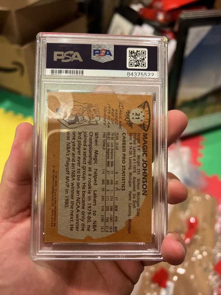 Autographed Magic Johnson Signed 1981 Topps #21 Lakers PSA Signature Graded 10 - Image 4 of 4