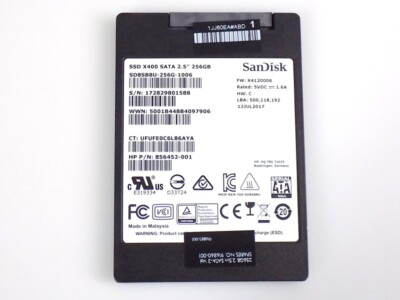 256GB HP 916860-001 916885-001 SanDisk X400  2.5-Zoll SATA 6Gb/s SSD Festplatte