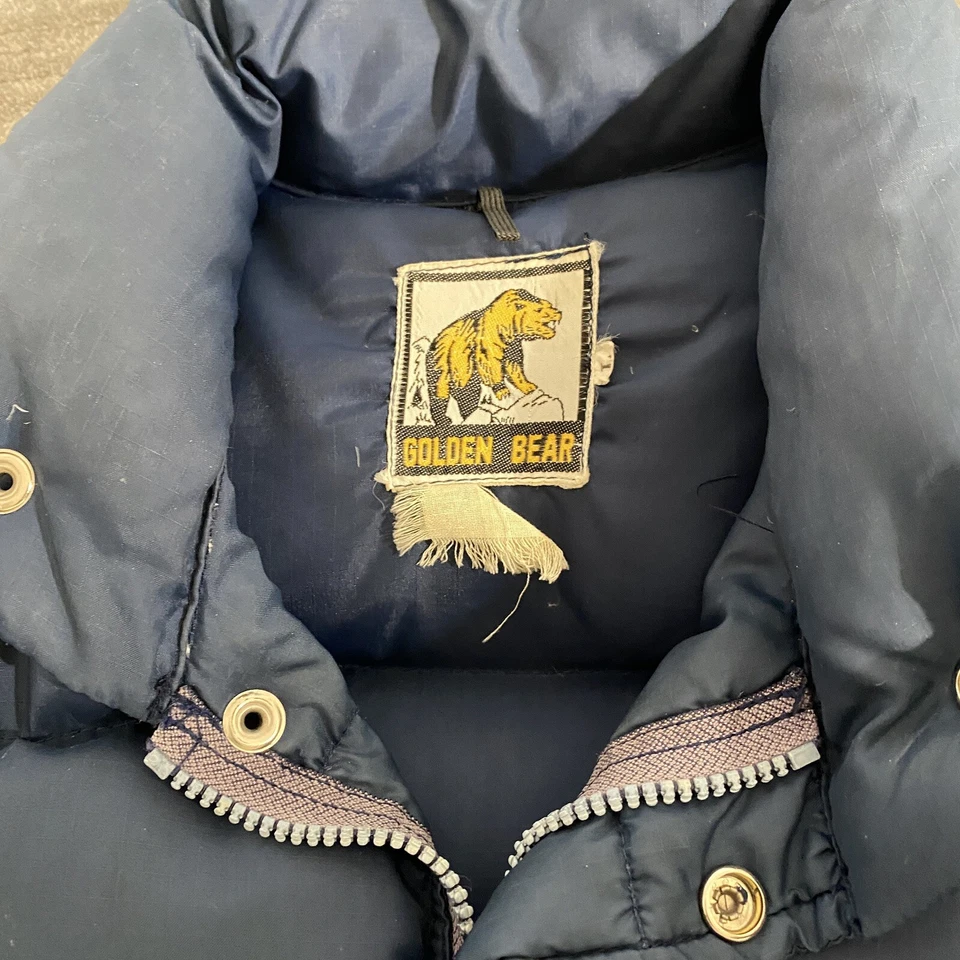 Vintage Golden Bear Blue Down Puffer Jacket Coat Mens Size Large - Image 4 of 4