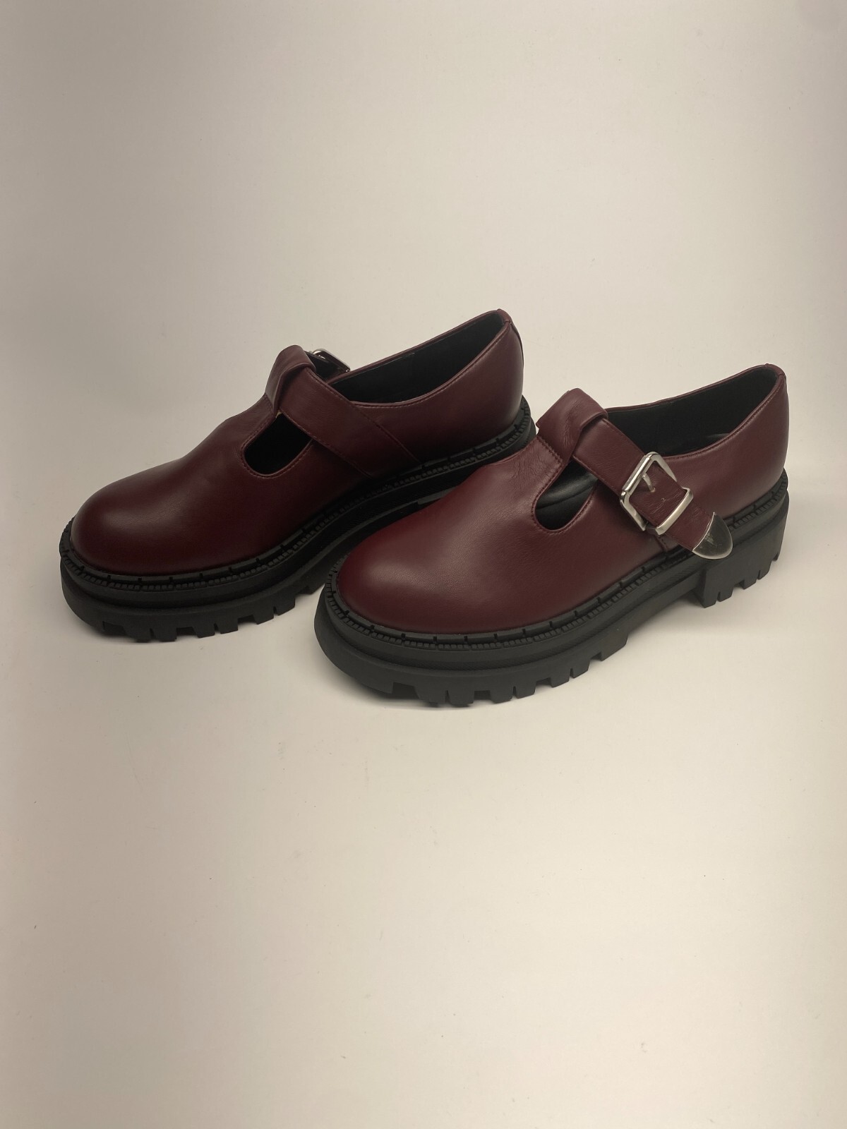 SAOLA Steve Madden donna Kamlee suola a strappo Mary Jane in pelle bordeaux taglia 8 5