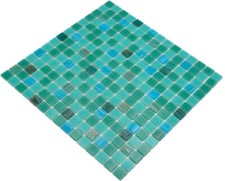 Mosaico Turchese Mix Poolfliesen Poolmosaik Piastrelle Vetro Brillante Quadrato