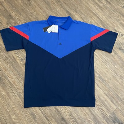 Mens Adidas Ultimate Sport Polo Royal Blue Red  Navy  SAMPLE Shirt  Medium