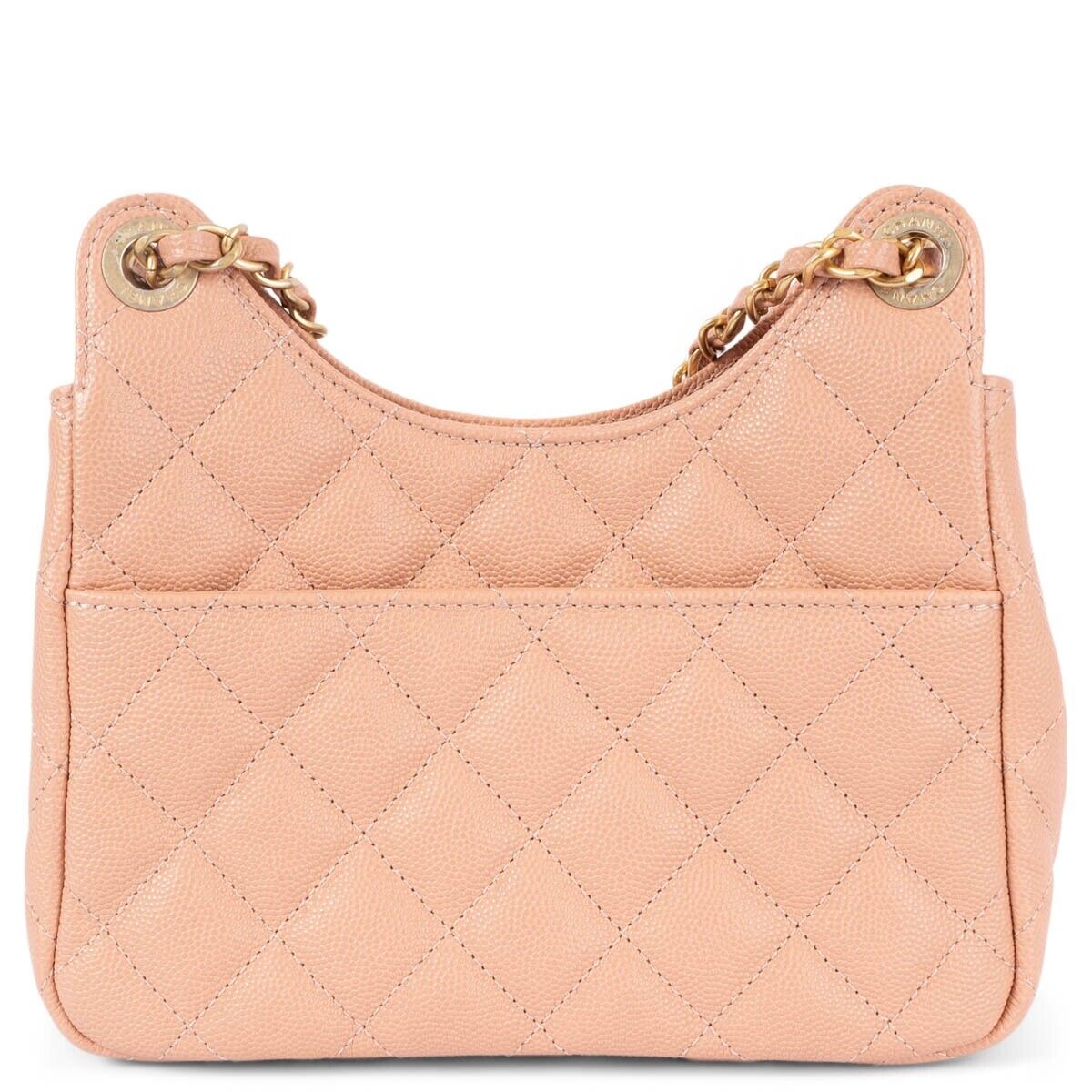 68639 auth CHANEL beige peach leather 2023 23P SMALL WAVY 68639 auth CHANEL beige peach leather 2023 23P SMALL WAVY