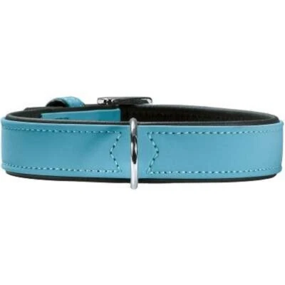 Collier doux chien MOYEN 62480 Softie Hunter T 55 cm turquoise simili-cuir - Photo 1/2