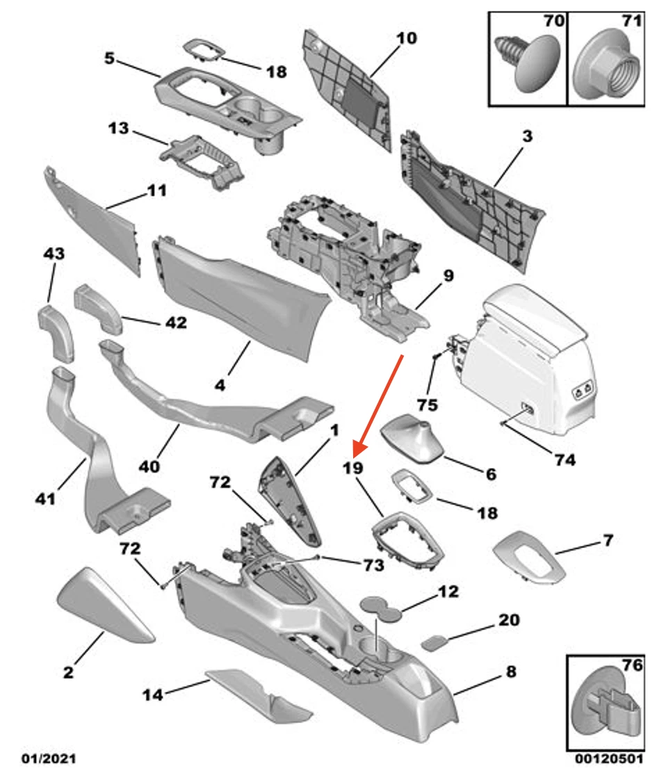 PEUGEOT 2008 Gear Shifting Level Trim 98304873DX New Genuine | eBay