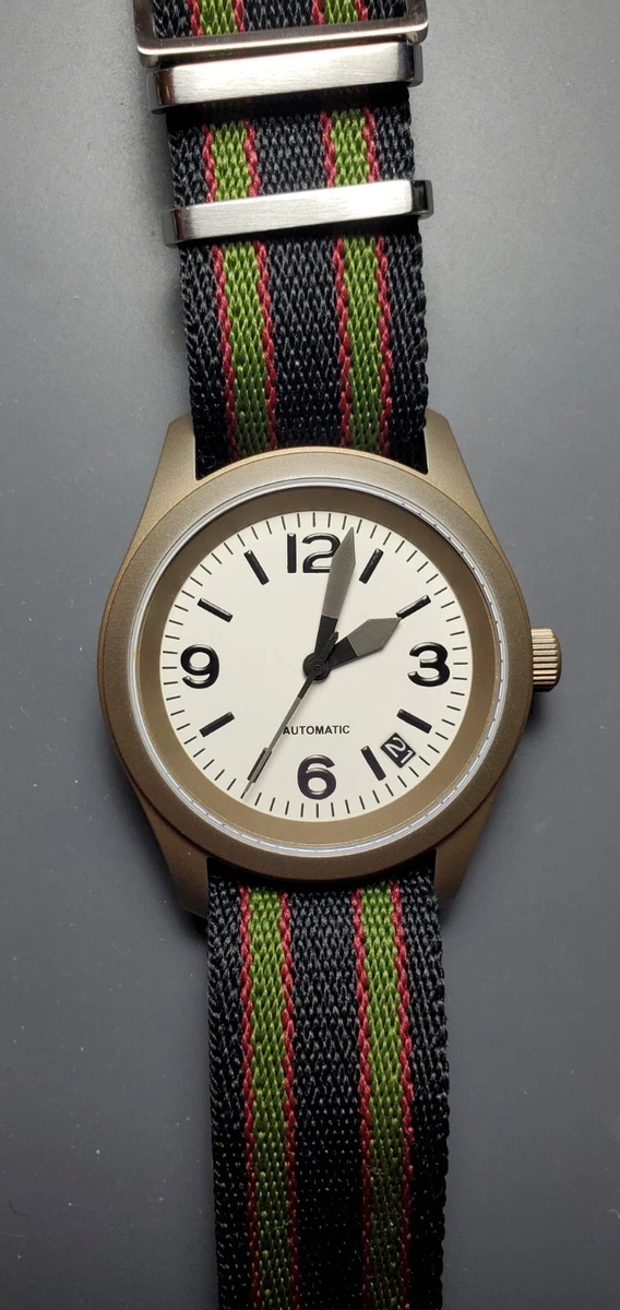 Custom Watch Seiko Mod Olive Field Watch eBay