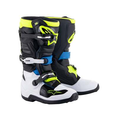 Alpinestars Tech 7S Youth - Black Enamel Blue Yellow Fluo - US 6