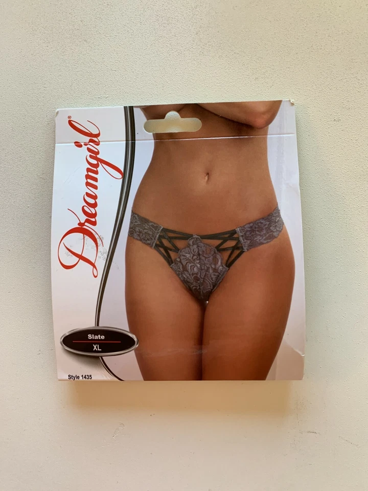 ¡NUEVO CON ETIQUETAS! Lote de 4 bragas Dreamgirl talla L/XL sexy elásticas de encaje y malla con espalda abierta Foto 4 de 4