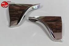 1960 Chevy Impala Rear Fender Skirt Trim Stainless Steel Scuff Pads Pair New
