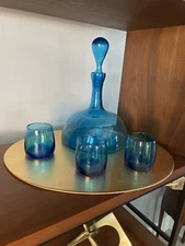 Empoli Decanter “Blenko/Wayne Husted” Style W/stopper 11” Vintage MCM ***READ