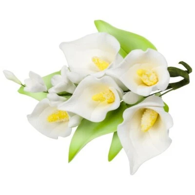 2 Sets of White Calla Lilly Sprays Gum Paste Gumpaste flowers Fondant Sugar - Photo 1/4