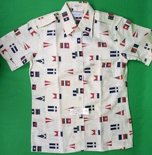 Chris Craft x Eagle Poly/ Cotton S/S Nautical Flag Sport Shirt Sz M (NWT)