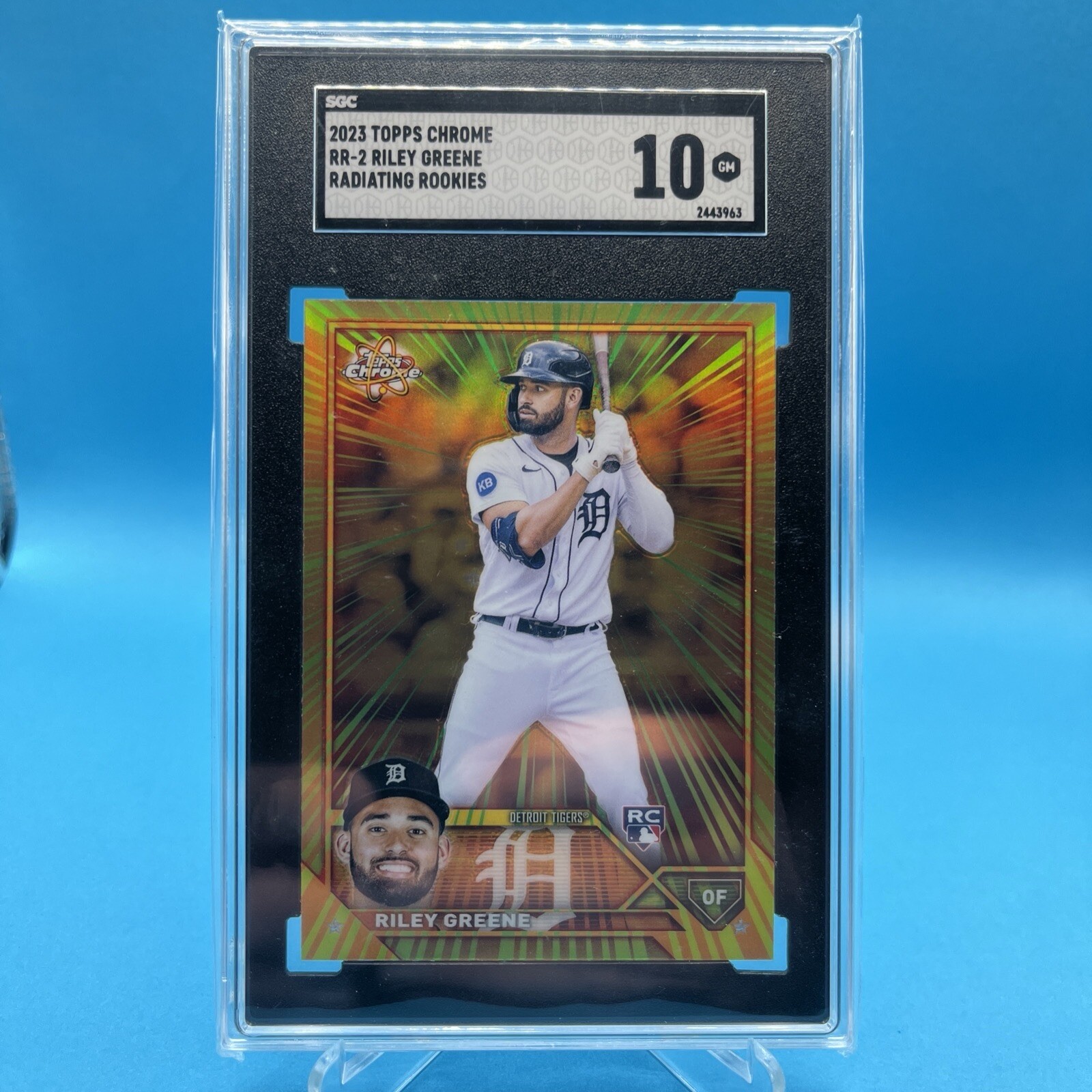 2023 Topps Chrome- Radiating Rookies-Riley Greene (RC)-Case Hit-SGC-10