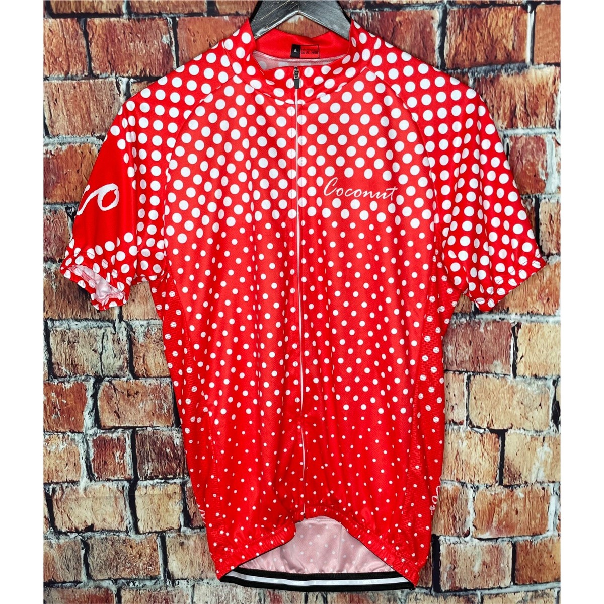 トップス dot jersey Coconut Men's Red Polka Dot Cycling Jersey Road Bike Short Sleeve