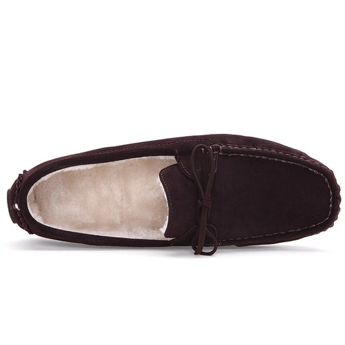 Mens Winter Slip on Loafers Casual Moccasins Shoes Driving Fur Inside Flats New - Picture 4 of 17