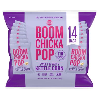 Angie's Sweet & Salty Kettle Corn Popcorn 14ct Multi-Pack 14 .77 oz Individua...