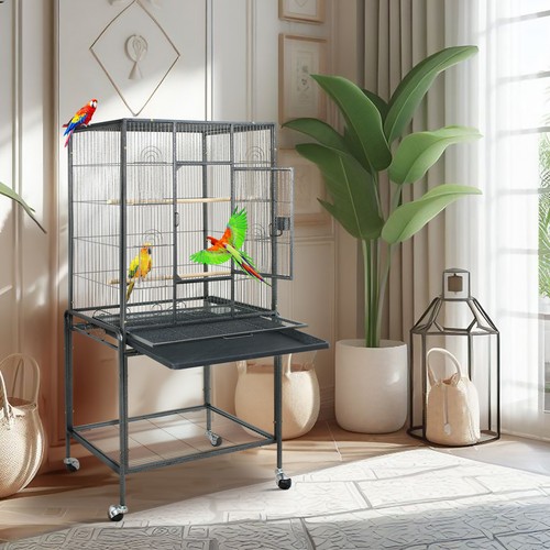 53" Large Bird Cage for Macaw, Cockatoo, Parrot & Finch with Locking ...