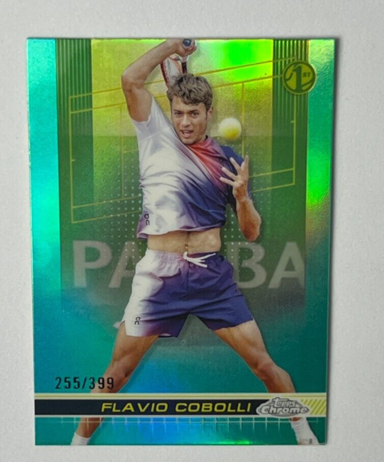 2024 Topps Chrome Tennis FLAVIO COBOLLI 1st RC Aqua Refractor 255