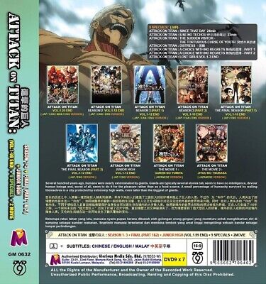 ATTACK ON TITAN Complete Edition Season 1-4 + SP+ 2 Movies English