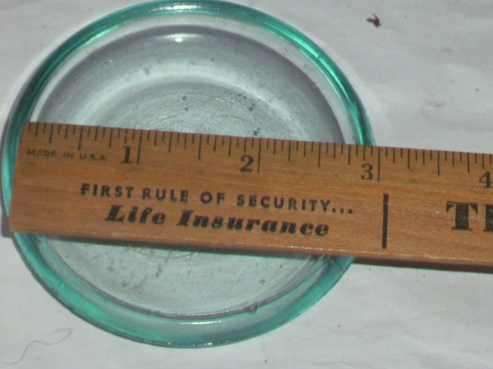 Blue Odd shaped, standard size ?  Glass bail top canning Jar lid 