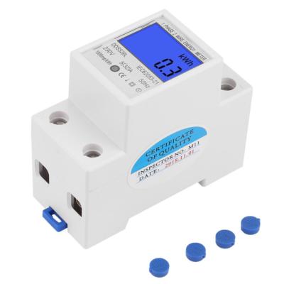 80A Guida DIN Monofase 2 Fili Lcd Display Digitale Consumo Energia Contatore Elettrico Kwh Ac220v W - Foto 6