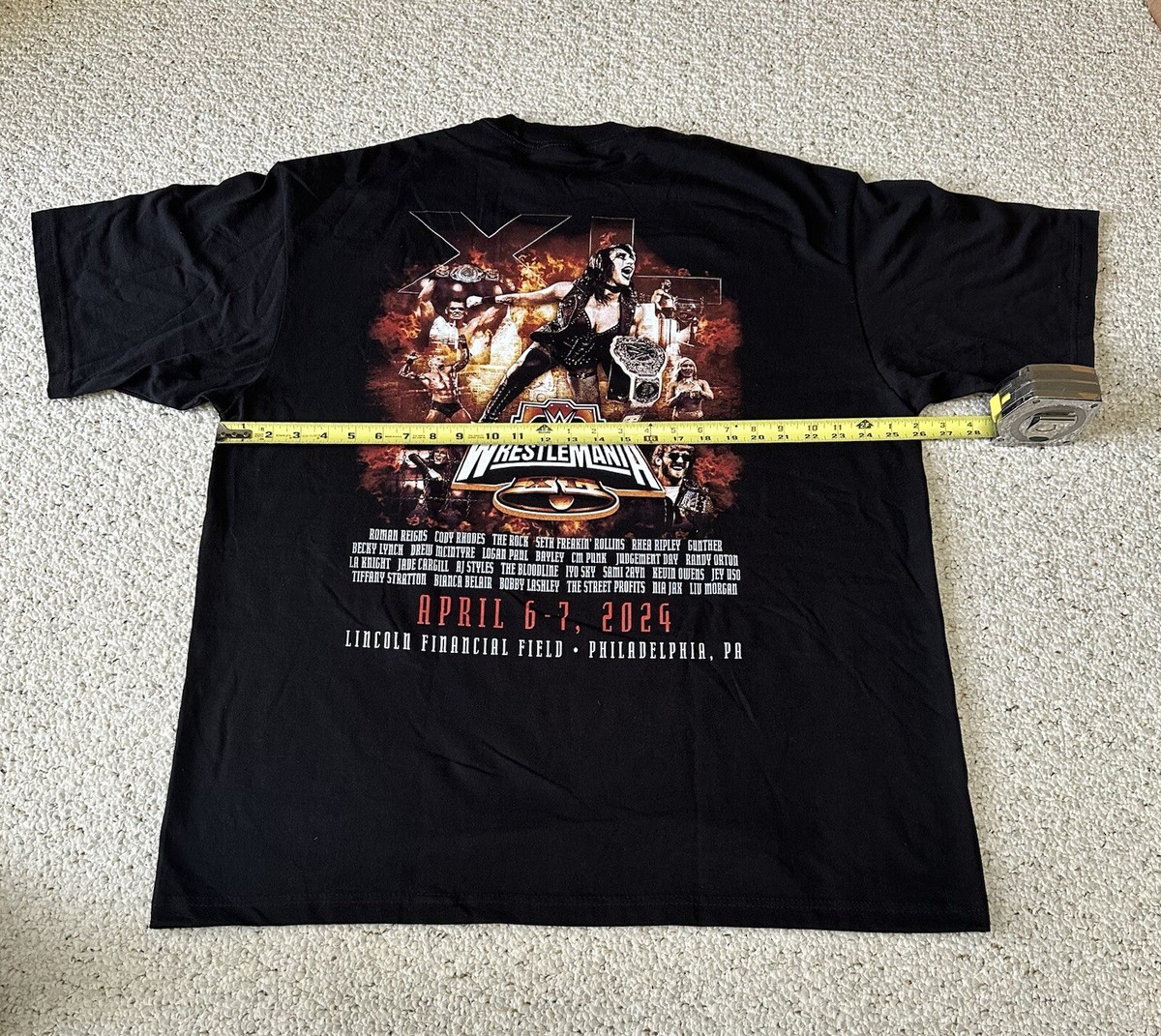 Wrestlemania XL shirt 2XL The Rock Roman Reigns Cody Rhodes WWE