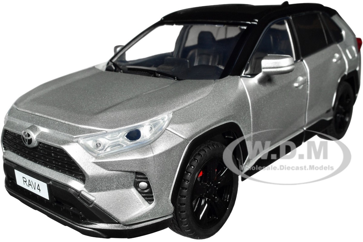 一汽丰田RAV4のモデルカー Toyota Rav4 Hybrid XSE Silver Metallic with Black Top and