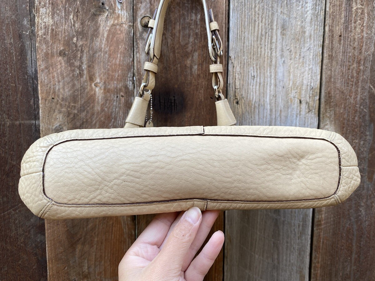 Vintage Coach 5054 Beige Pebble Leather Hobo Shoulder Bag | eBay