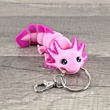 Mini Axolotl Keychain 3D Printed Articulated Flexi Fidget Toy- Stocking Stuffer