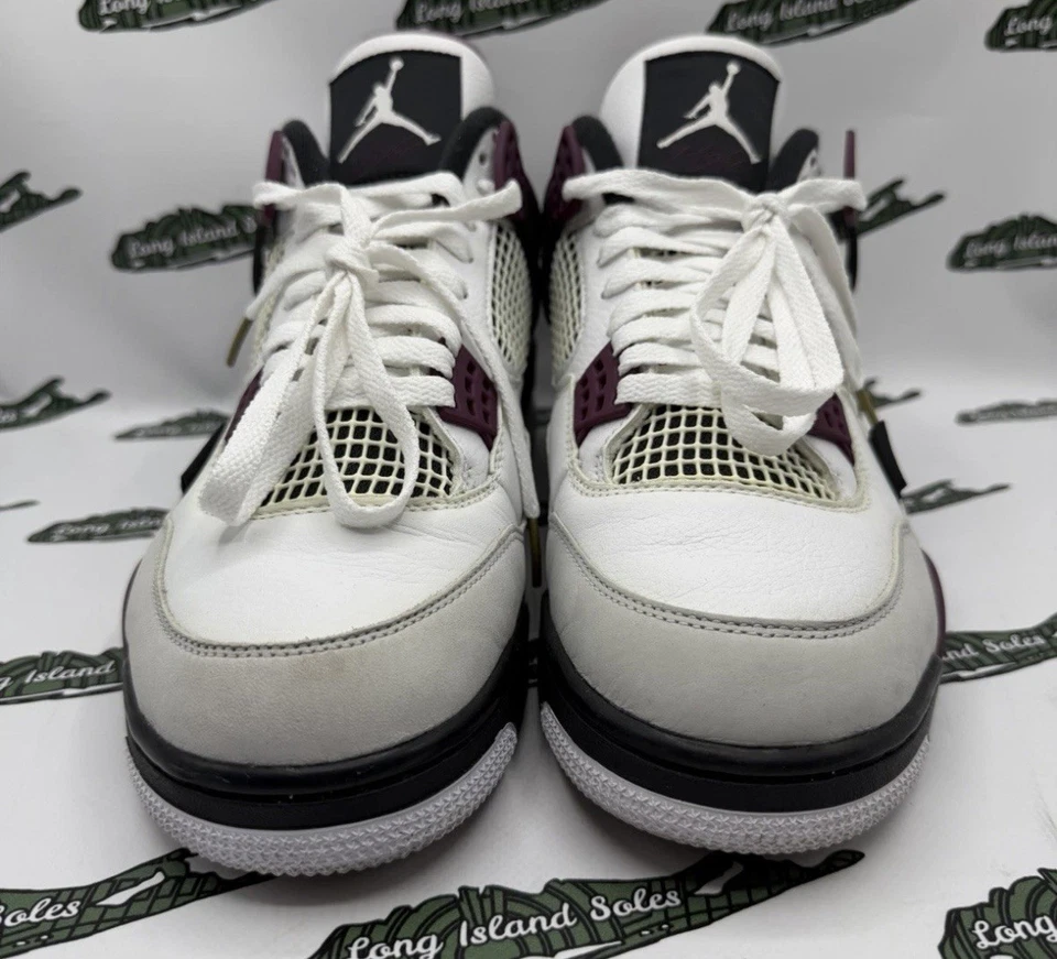 Talla 10 - Jordan 4 Retro x Paris Saint-Germain Burdeos 2020 CZ5624-100 Blanco Foto 2 de 4