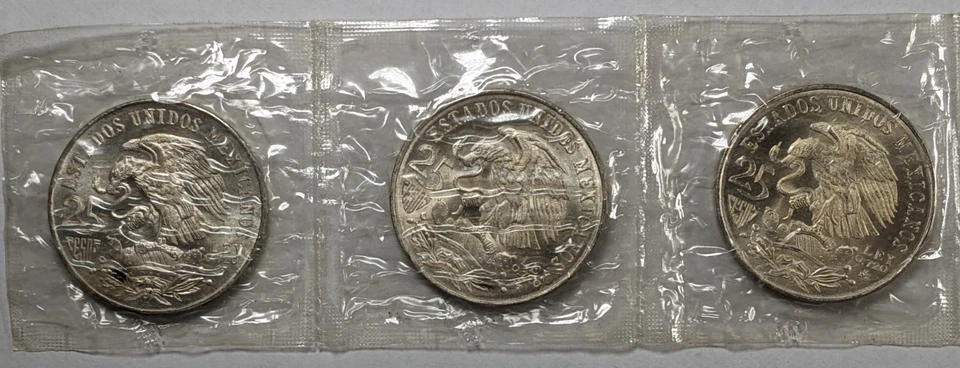 1968 Mexico 25 Peso 5 Coin Mint Set Mexico City Olympics - Image 3 of 4