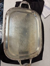 ANTIQUE F.B. ROGERS SILVER Co. TRADEMARK 1883 SILVER-PLATED LARGE TRAY