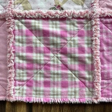 Handmade Baby Girl Rag Quilt|Pink|Flannel|Soft|Baby Deer Print|Daddy’s Girl