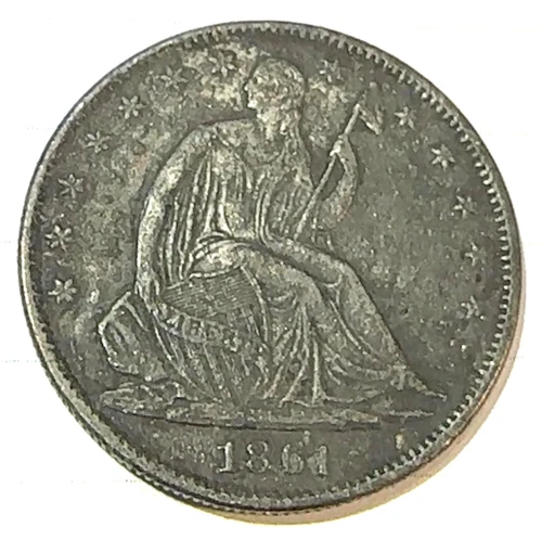 1861 Liberty Seated Half Dollar Original AU Details @ Half of Greysheet CHRC
