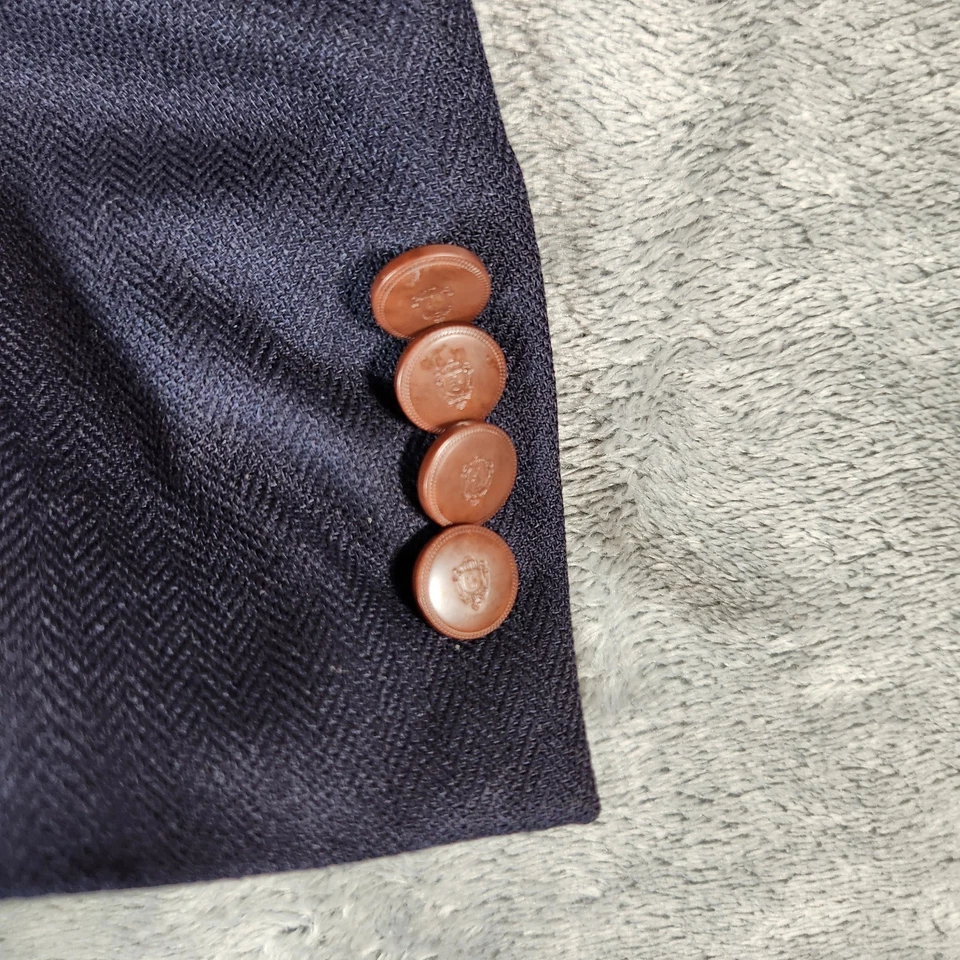 Vintage Ralph Ralph Lauren RRL Blazer Men's Size 50R Blue Three Button 100% Wool - Image 3 of 4