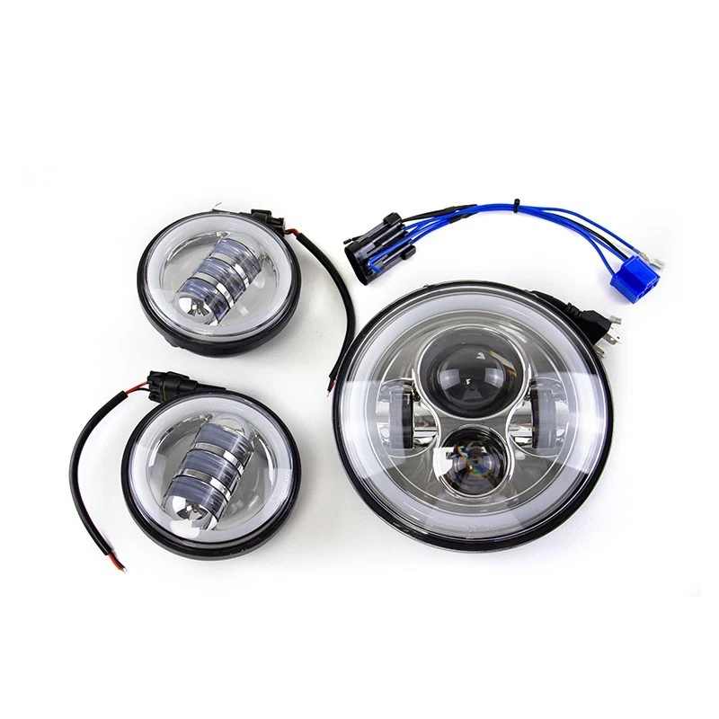 Farol LED DRL de 7 polegadas + luzes de passagem para Harley Davidson Touring Road King - Imagem 4 de 4