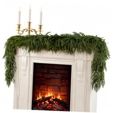 6FT Christmas Garland for Mantle,Real Touch Norfolk Pine Garland,Flexible