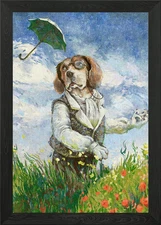 Beagle without a Parasol Framed Wall Art Poster Canvas Print Picture
