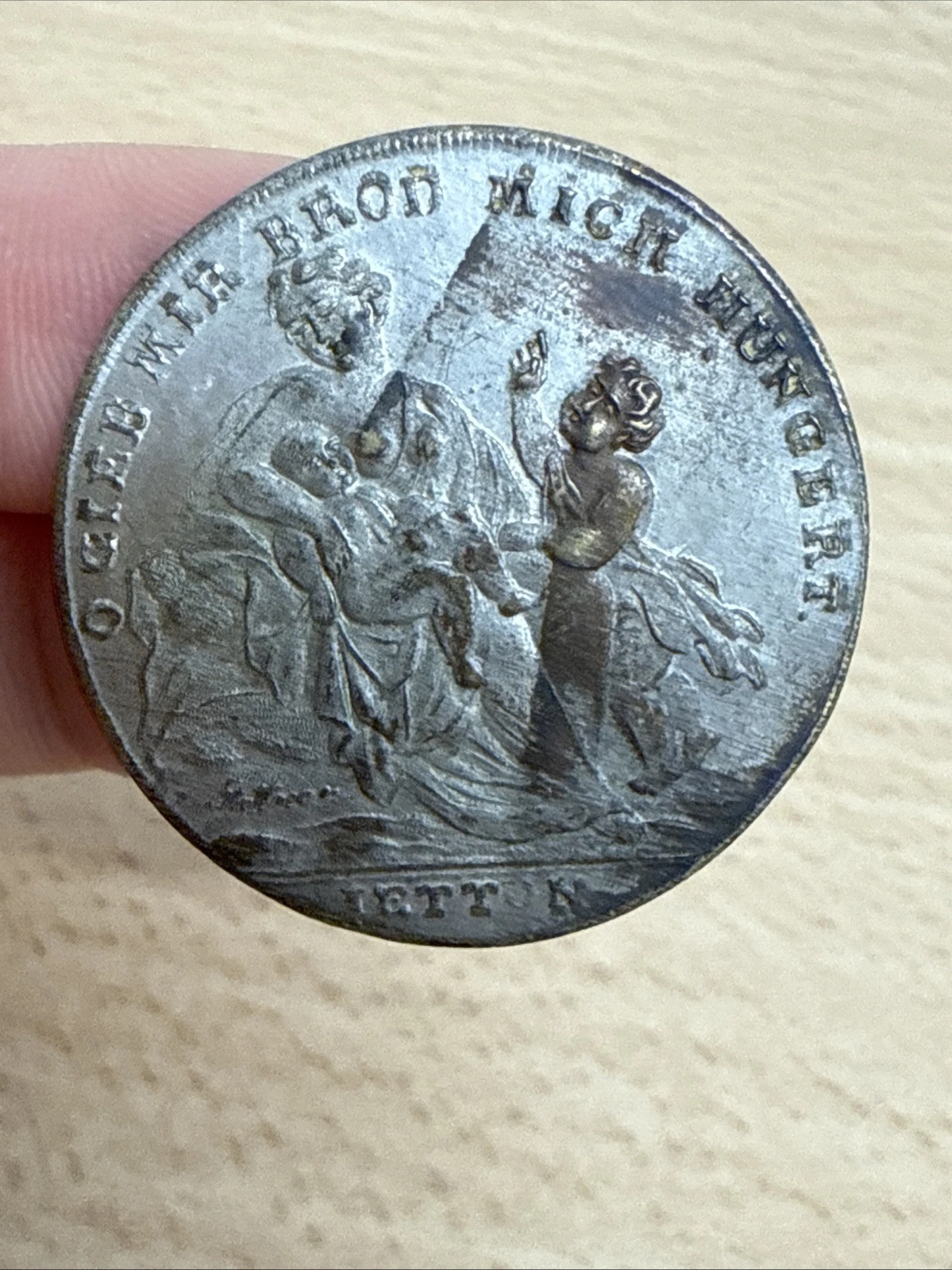 Médaille O Gieb Mir Brod Mich Hungert Ieton À Identifier