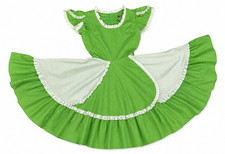 Vintage Square Up Fashions Green and White Square Dance Dress Size 10