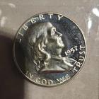 1957 Franklin Half Dollar Uncirculated Silver Coin 50C 0.9 Fineness Uncertified