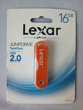 Lexar by Micron NEW 16GB Jump Drive USB 2.0 Twist Turn Orange FAST Shipping