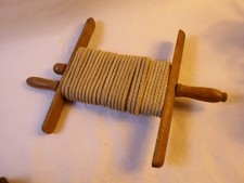 alte Wäscheleine Auf Holz Spindel Original Antik Wickler Vintage Deko 42 x 30 cm