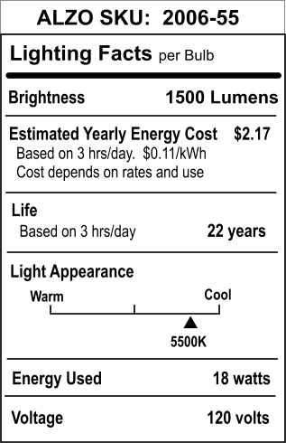 Bombilla de inundación LED PAR38 ALZO 18W (150W equivalente) 1600 lúmenes regulable, 5500K - Imagen 3 de 3