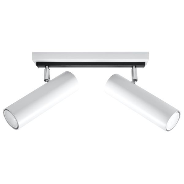 Plafonnier acier blanc GU10 chic et design bicolore Lumina